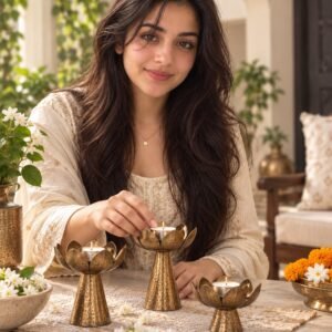 AI-created Maya styling inspiration: Dream Desire metal tealight holders set of three