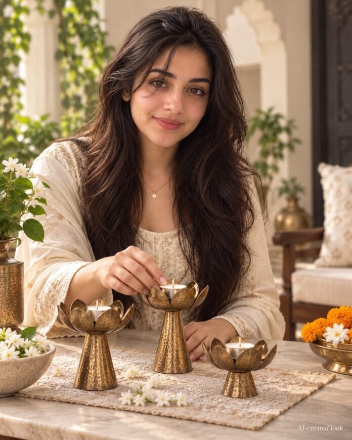 AI-created Maya styling inspiration: Dream Desire metal tealight holders set of three