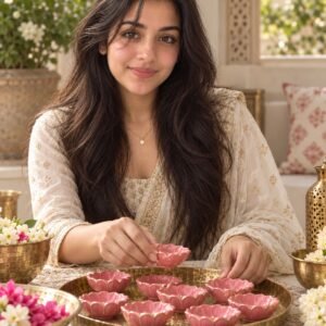 AI-created Maya styling inspiration: Bhumi ceramics twelve-pack decorative diyas