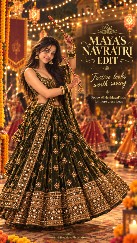 AI-created Navratri fashion artwork, look 1.